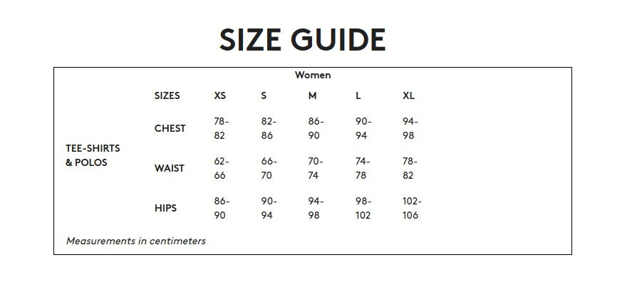 Product size guide