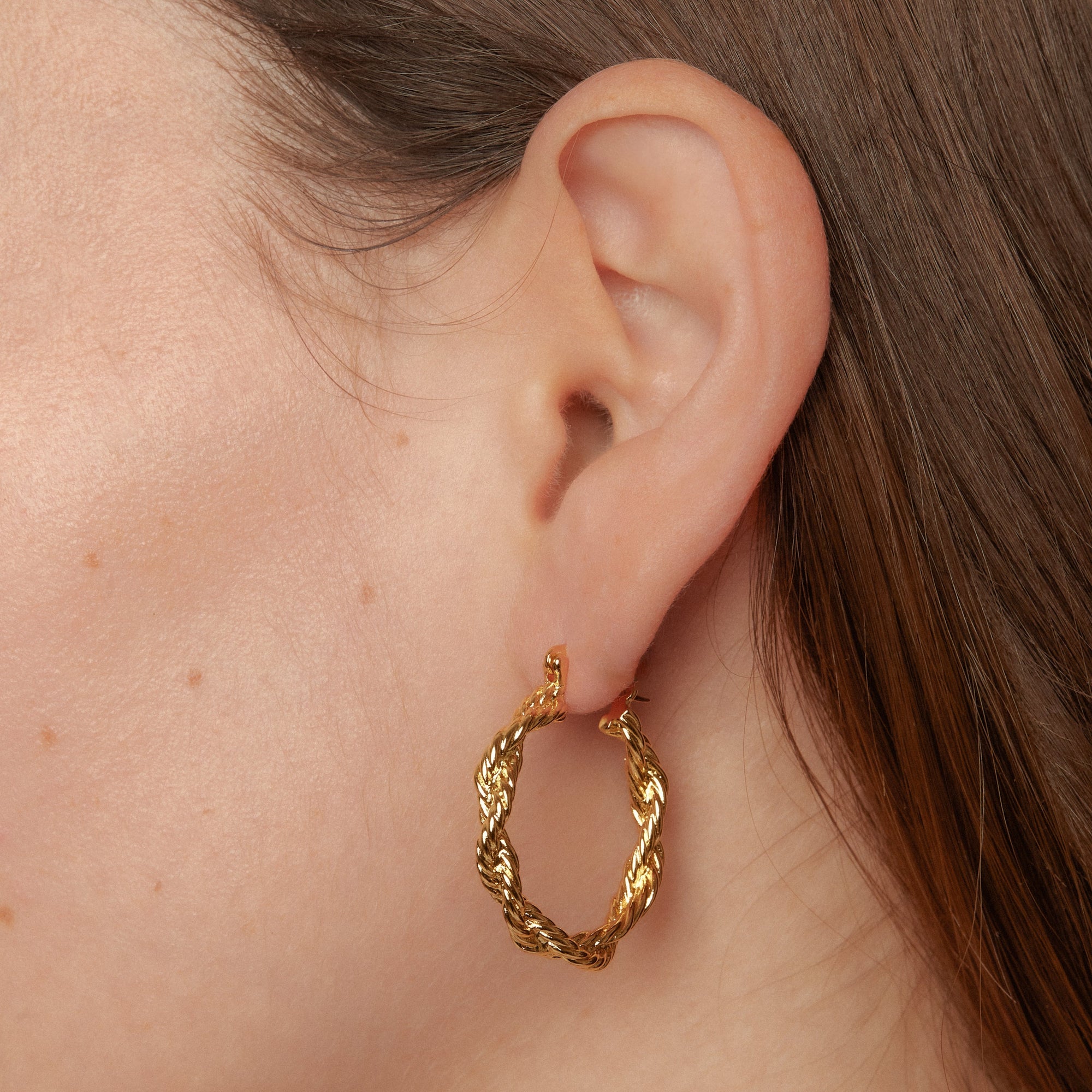 The Textured Rope Earrings (Emily Didonato X Argento Vivo) | 18K Yellow Gold-Plated