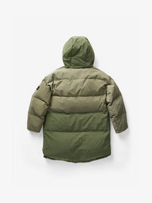Man LONG DOWN PUFFER - Stone Green - flat lay - back