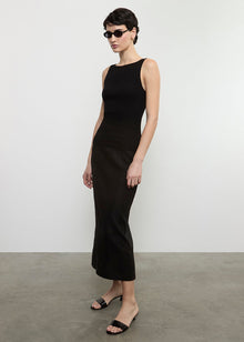 Linen Pencil Skirt | Black