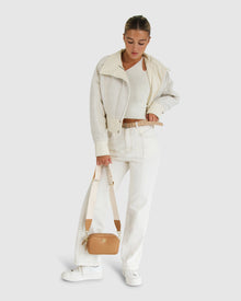 Women | Mad Love Cropped Bomber Jacket | Cream