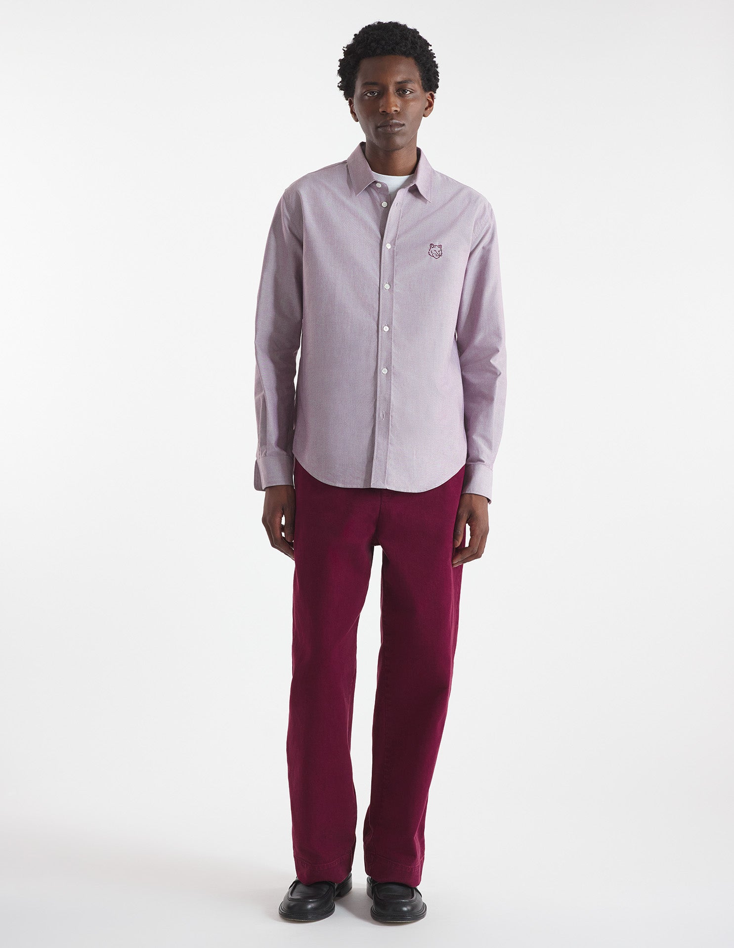 Mens | Contour Fox Head Oxford Cotton Skate Shirt | Redstar