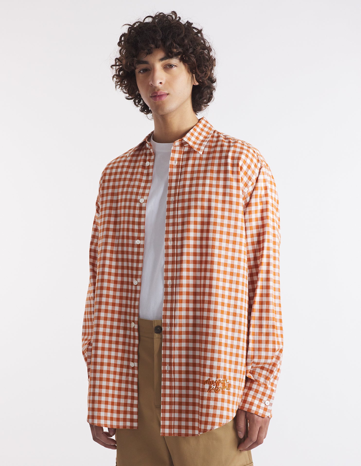 Mens | Flannel Gingham Skate Shirt | Spice/White