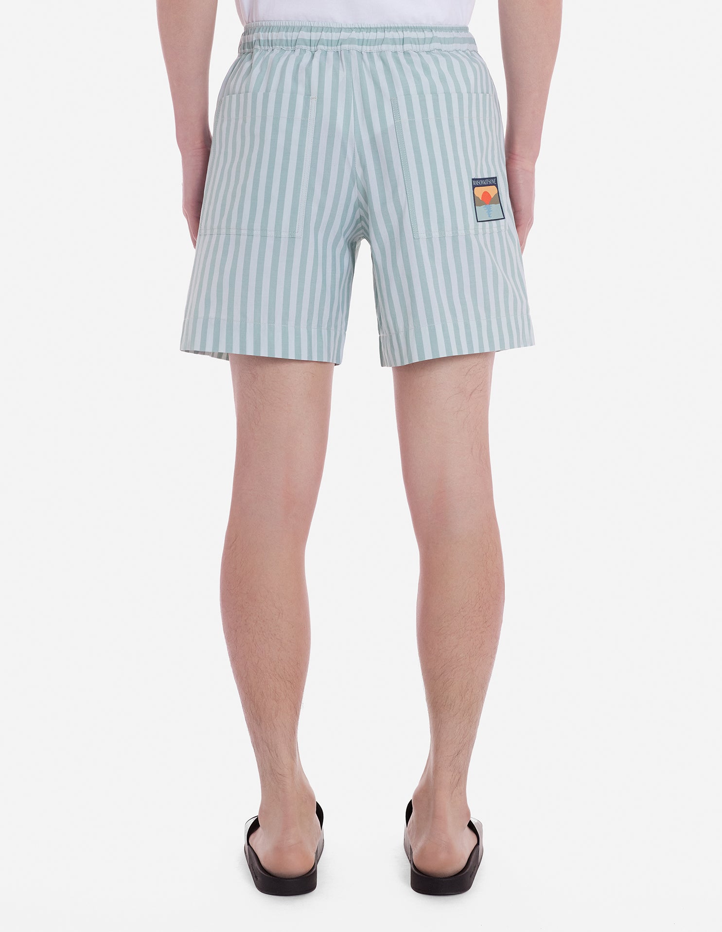 Mens | Casual Board Cotton Shorts | Ice Blue Stripes