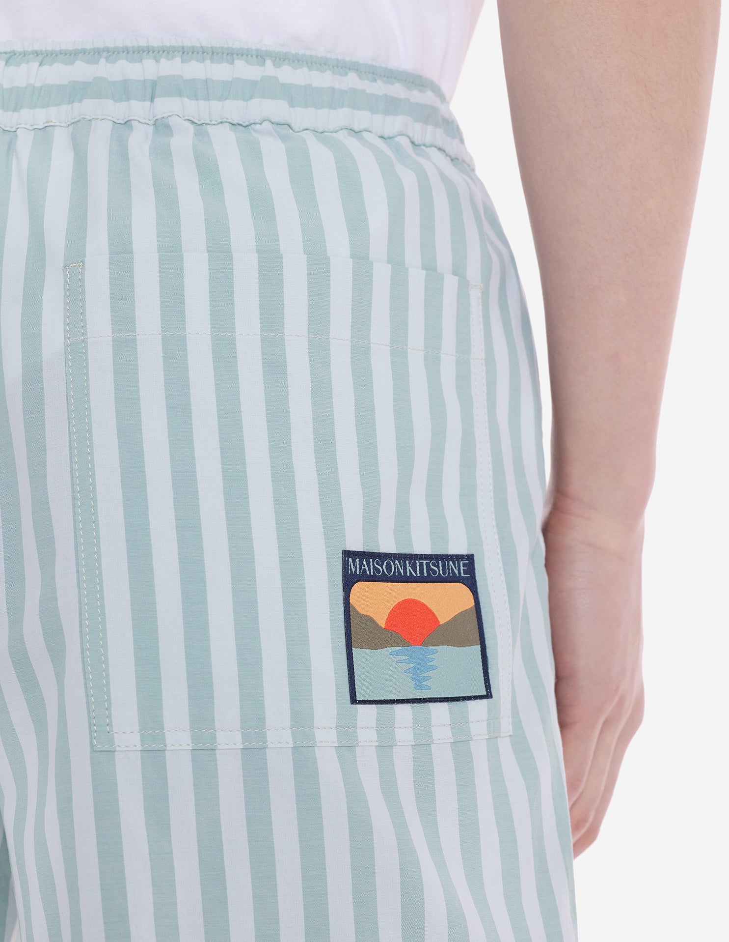 Mens | Casual Board Cotton Shorts | Ice Blue Stripes