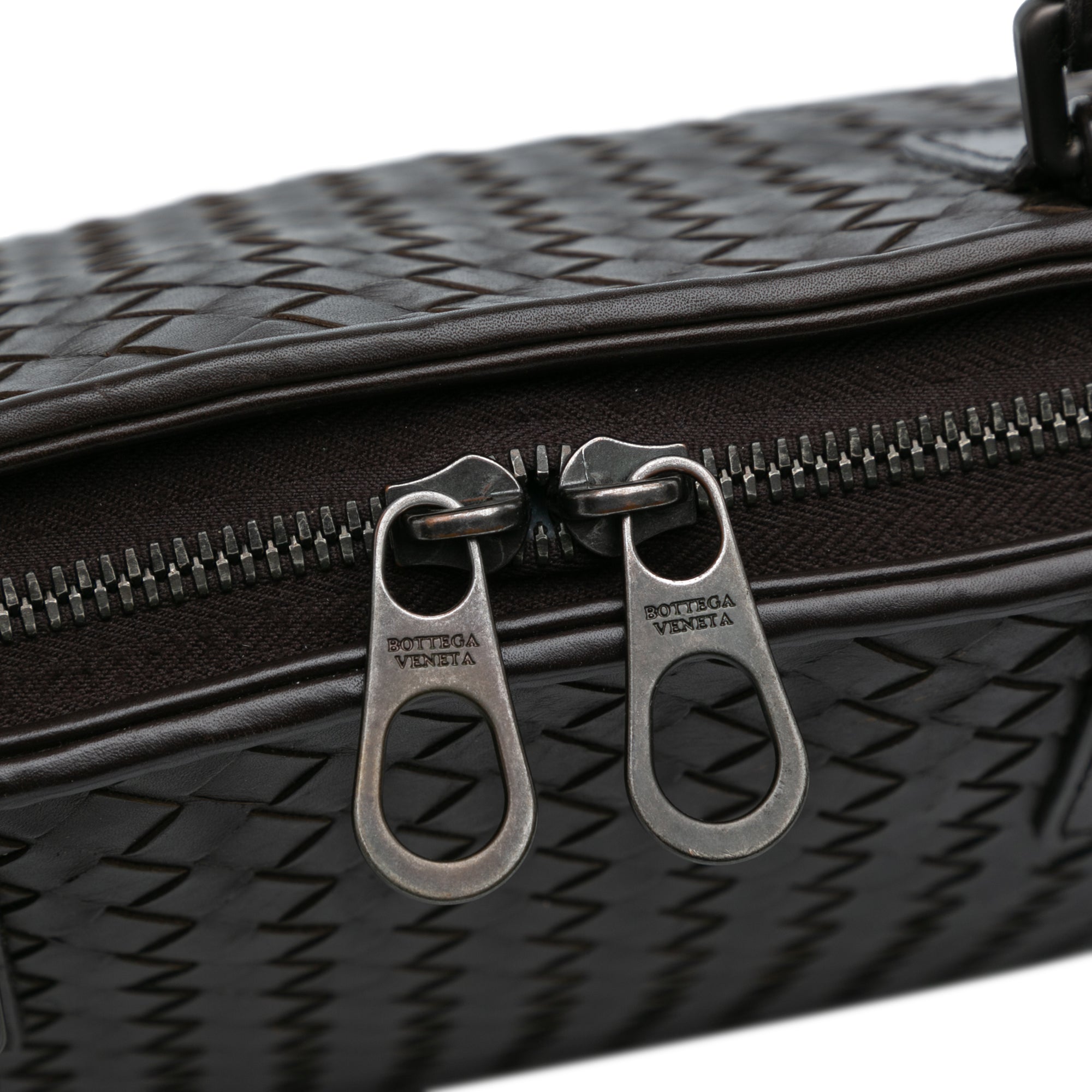 Bottega Veneta | Pre-Owned Intrecciato Business Bag | Brown