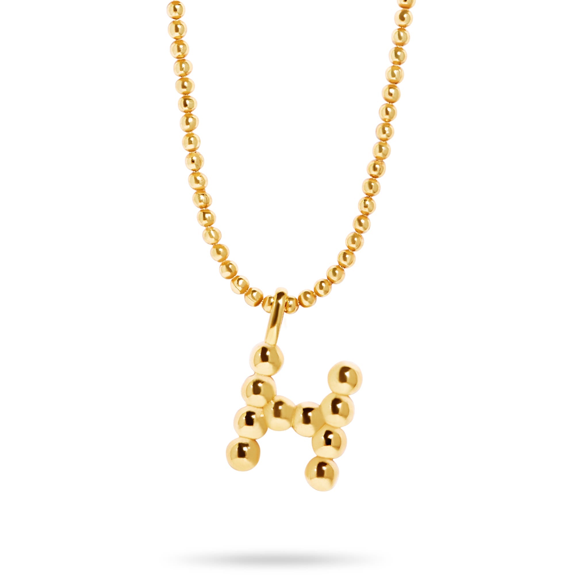 Stone and Strand Gold Vermeil Mochi Donut Initial Necklace Close Up H Image