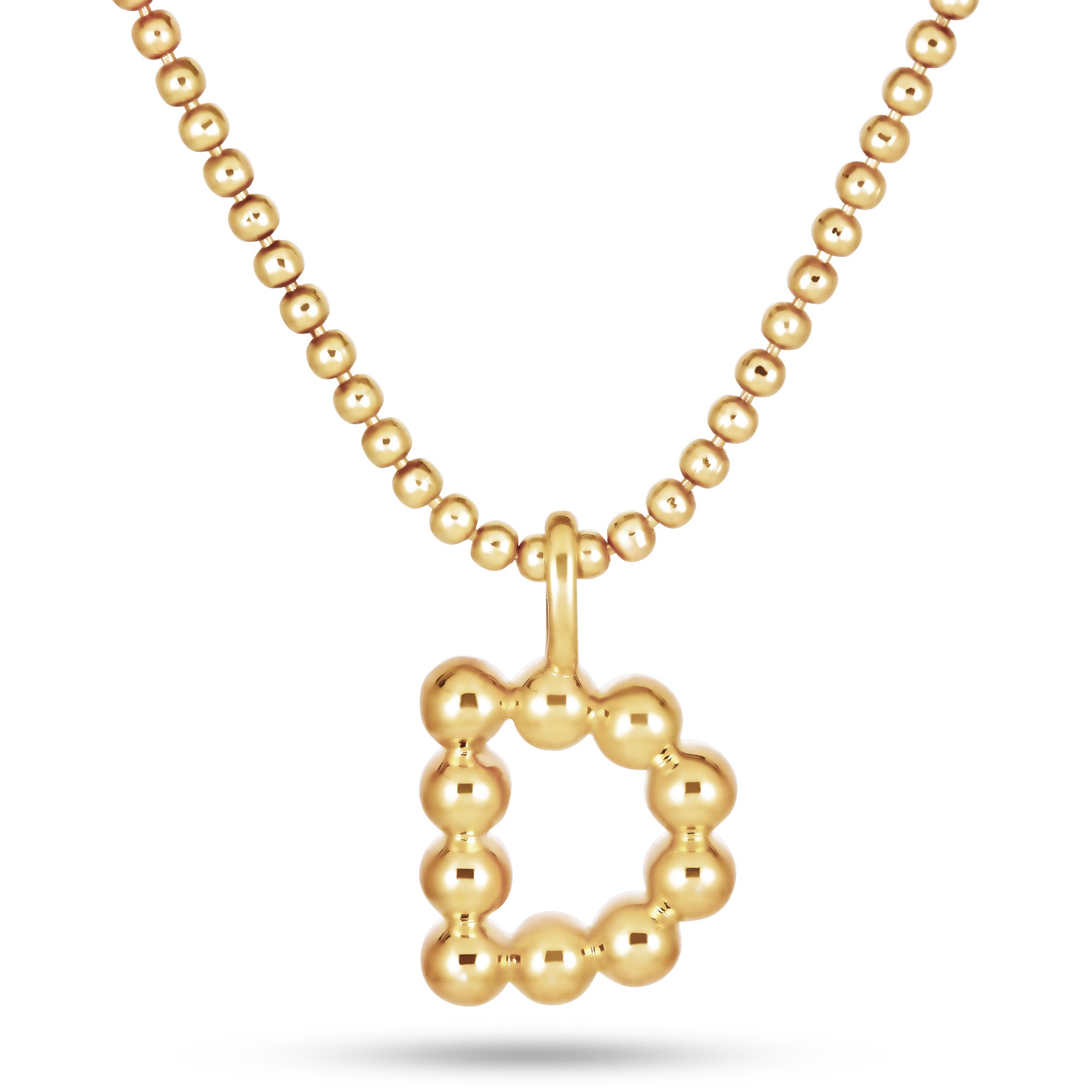 Gold Vermeil Mochi Donut Initial Necklace | Gold Vermeil