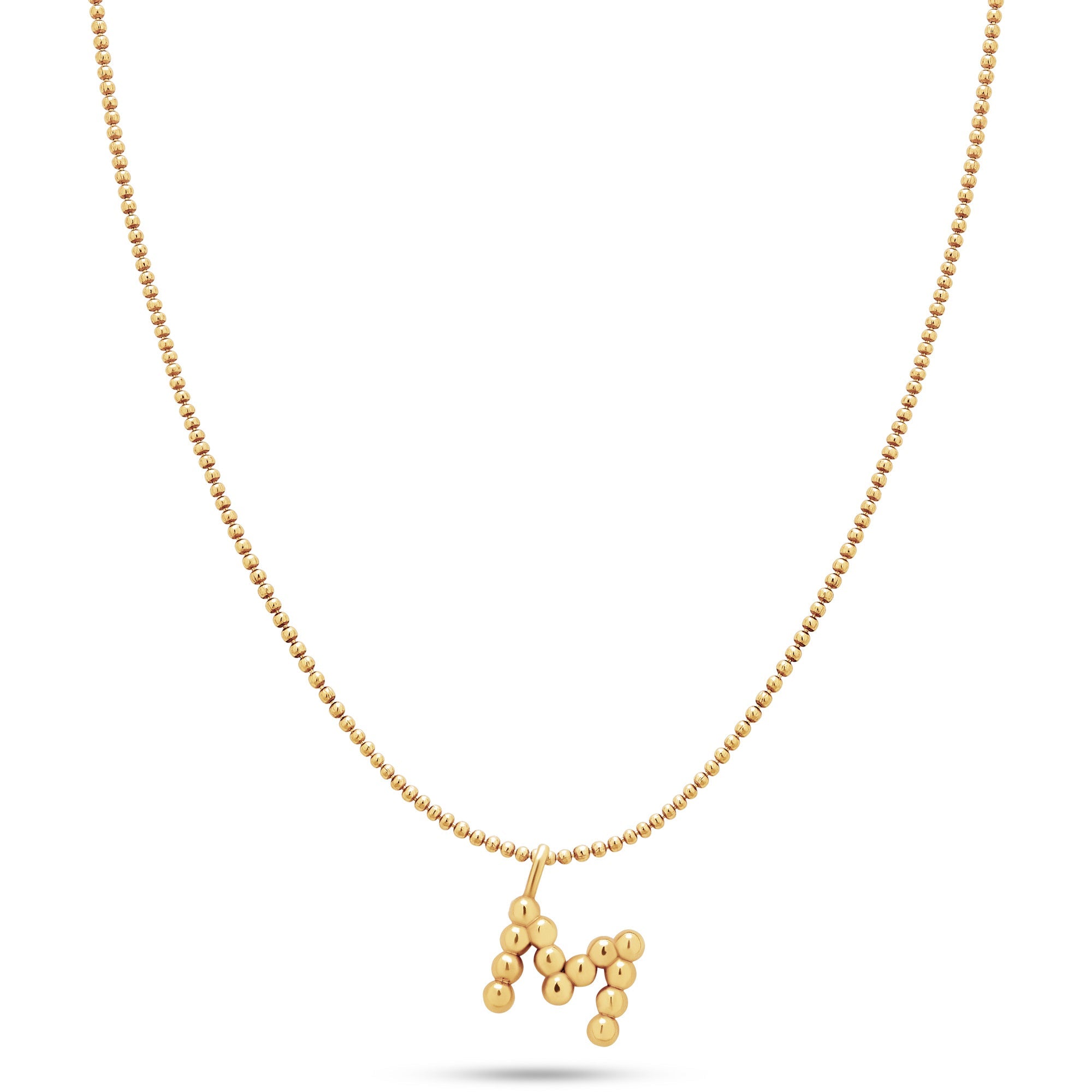 Stone and Strand Gold Vermeil Mochi Donut Initial Necklace Front M Image
