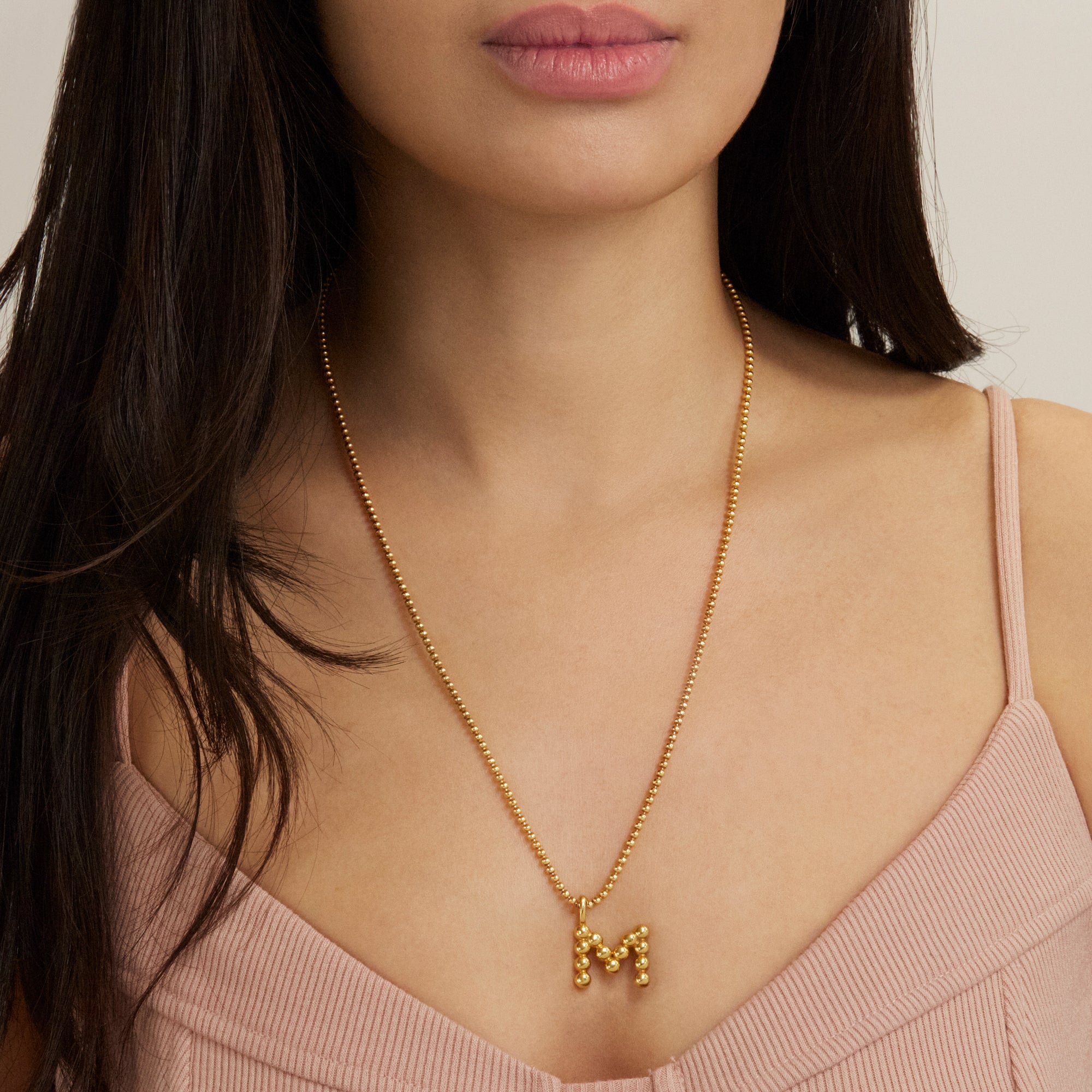 Gold Vermeil Mochi Donut Initial Necklace | Gold Vermeil