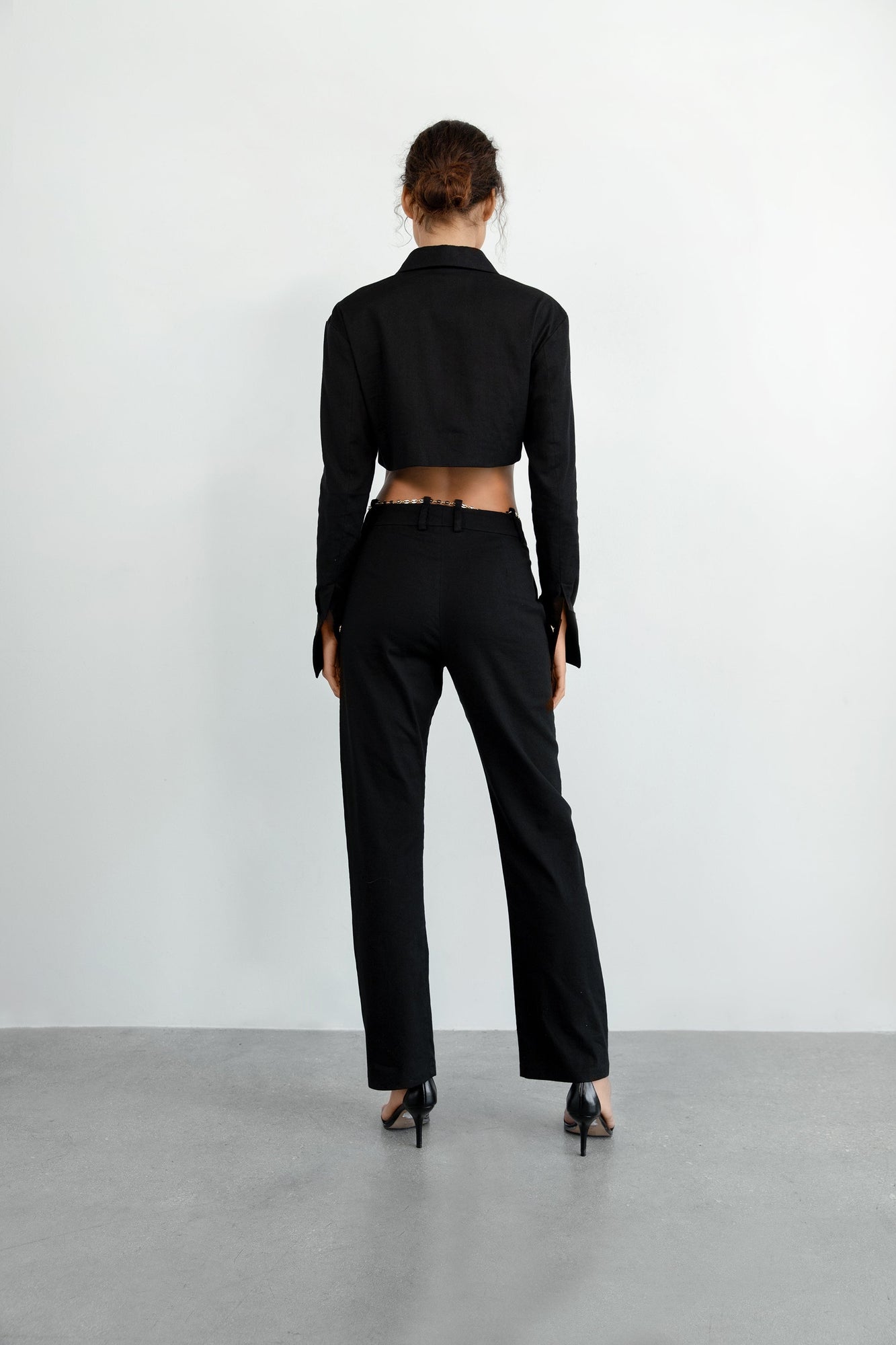 Womens | Bordeaux Cropped Jacket | Black