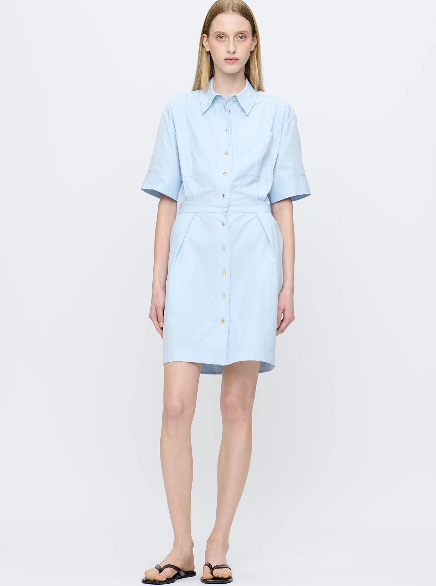 pale blue shirt dress Tess Shirt Dress