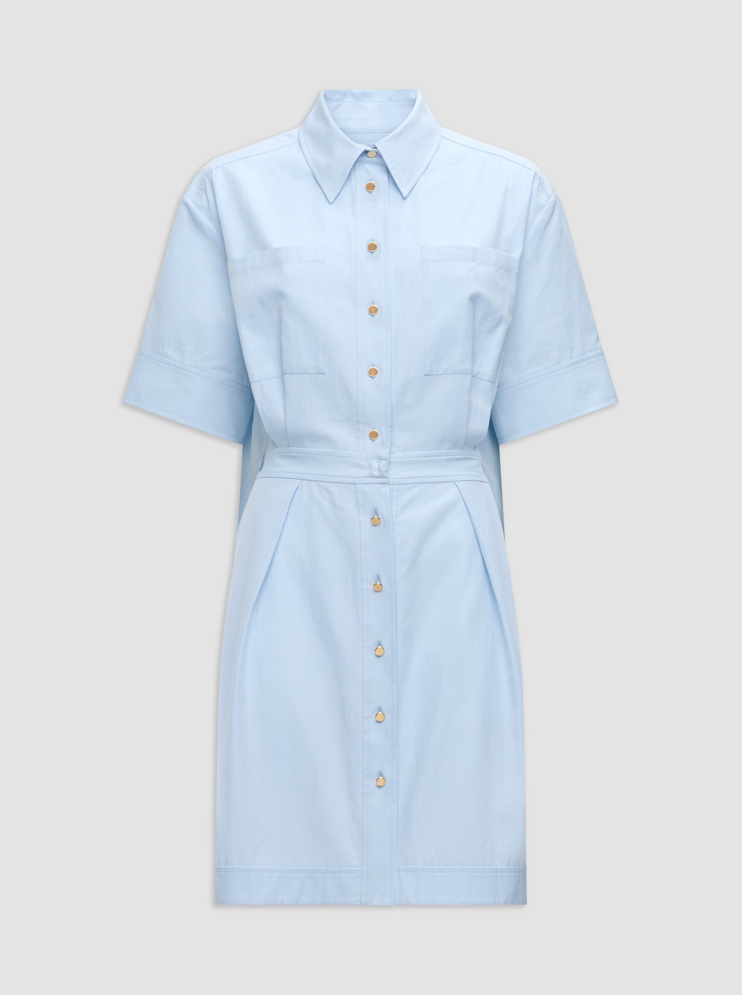 montana shirt dress Montana Denim Midi Shirtdress - Light Blue - Short Sleeves w/ Button Down Front, L
