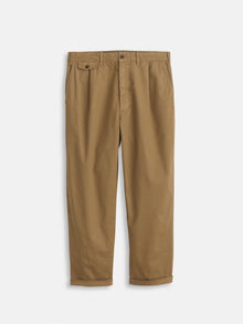 Men | Long Inseam Standard Pleated Pant | Chino Dark Khaki
