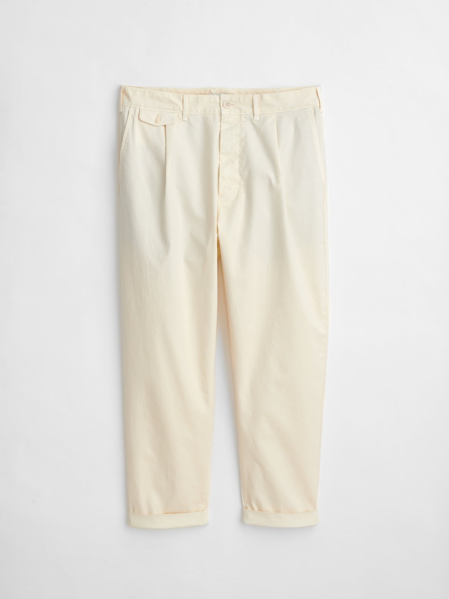 Men | Long Inseam Standard Pleated Pant | Chino Oatmilk