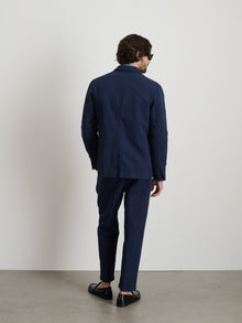 Men | Standard Pleated Pant | Cotton Linen Navy