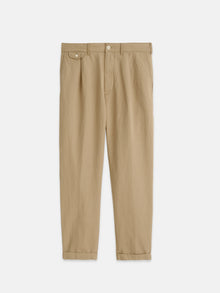 Men | Standard Pleated Pant | Cotton Linen Khaki