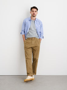 Men | Long Inseam Standard Pleated Pant | Chino Dark Khaki