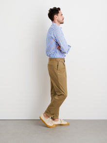 Men | Long Inseam Standard Pleated Pant | Chino Dark Khaki