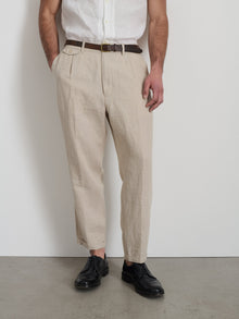 Men | The Standard Pleated Pant | Flax Linen Flax