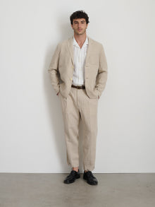 Men | The Standard Pleated Pant | Flax Linen Flax