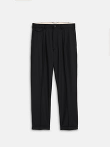 Men | Standard Pleated Pant | Italian Wool Gabardine Midnight