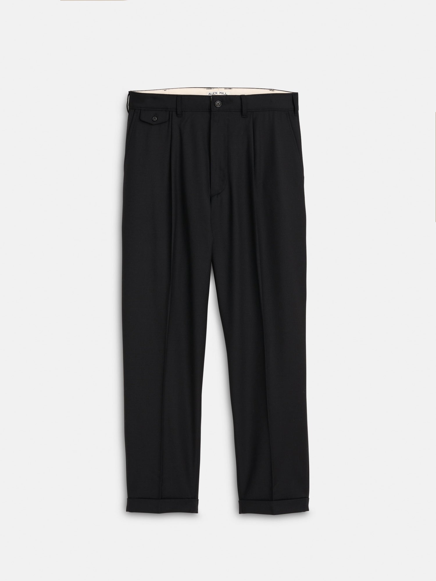 Men | Standard Pleated Pant | Italian Wool Gabardine Midnight