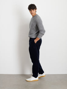 Men | Standard Pleated Pant | Corduroy (Long Inseam) Dark Navy