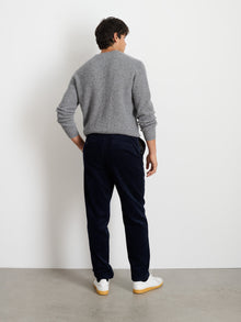 Men | Standard Pleated Pant | Corduroy (Long Inseam) Dark Navy