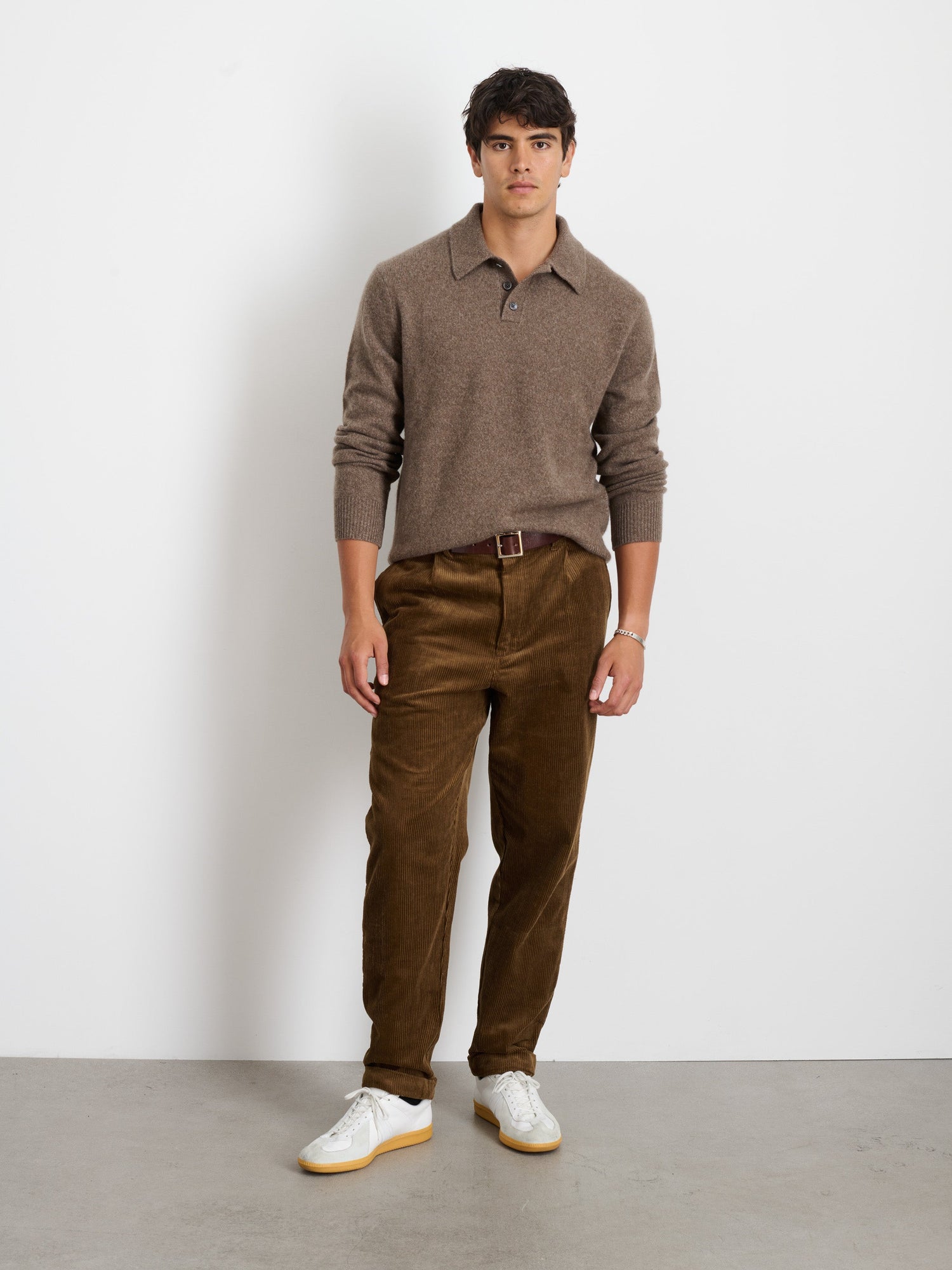 Men | Standard Pleated Pant | Corduroy (Long Inseam) Saddle