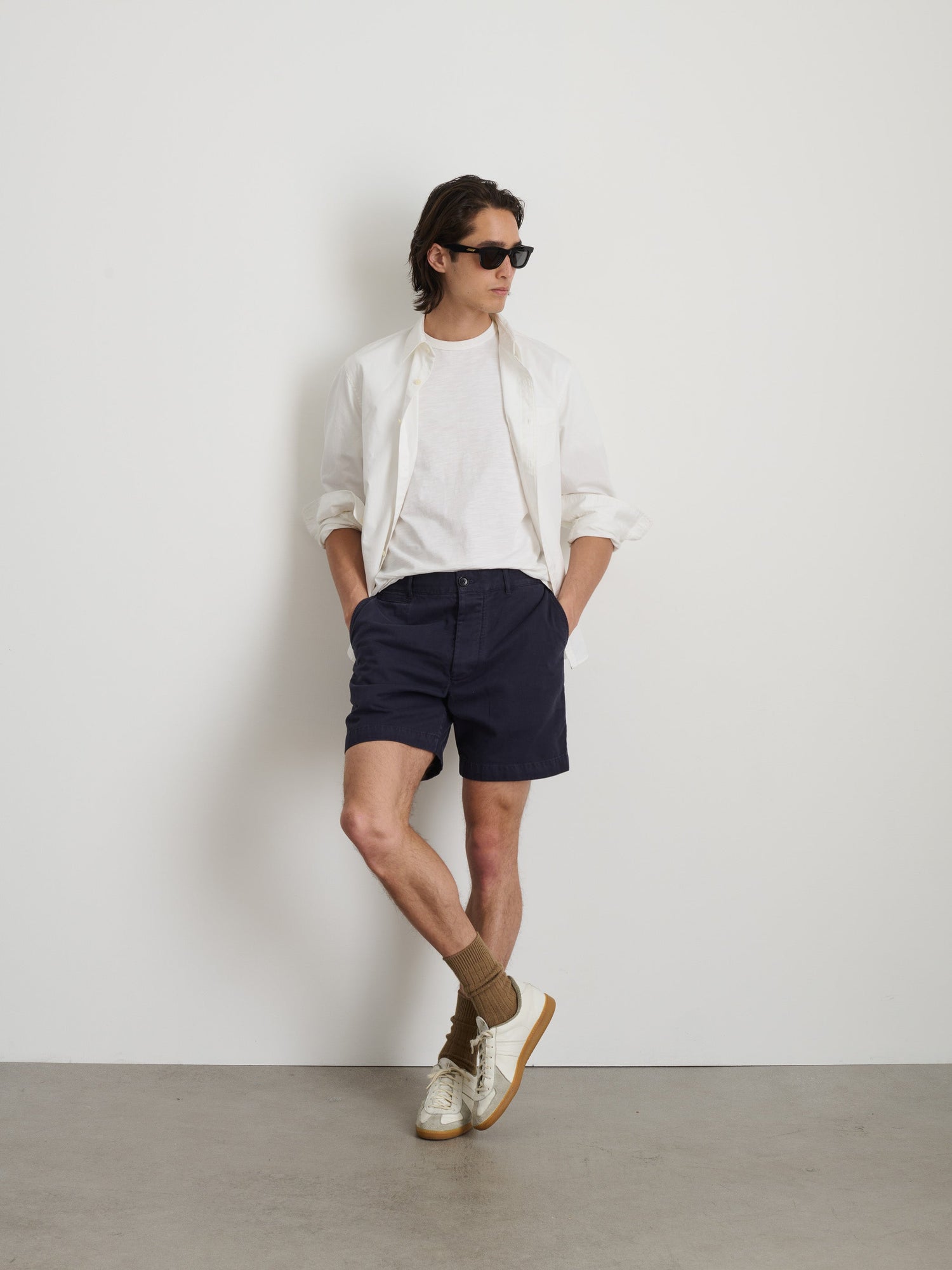 Men | Flat Front Short | Vintage Washed Chino Dark Navy