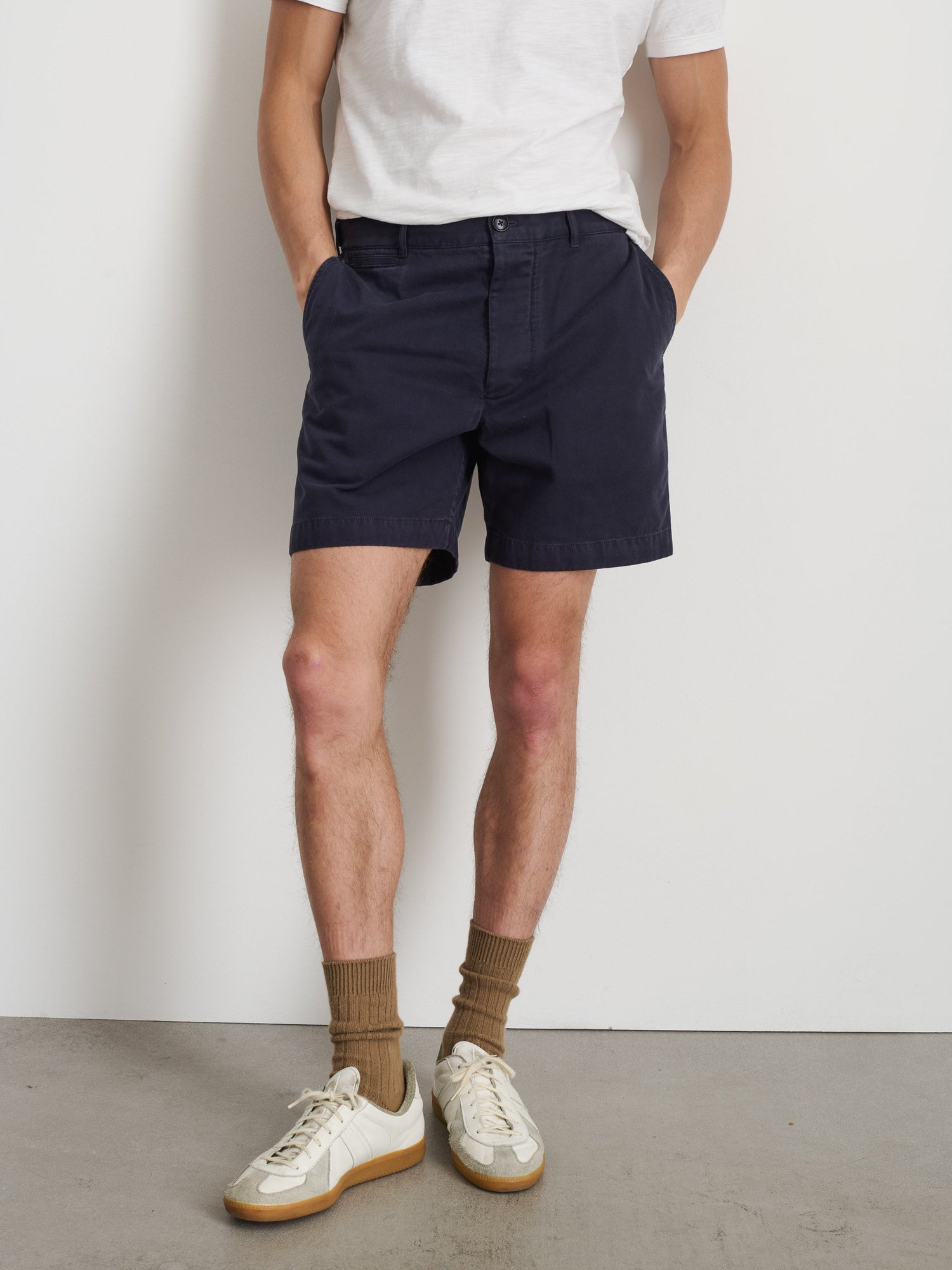 Men | Flat Front Short | Vintage Washed Chino Dark Navy