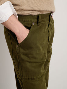 Unisex | Painter Pant | Recycled Denim Military Olive