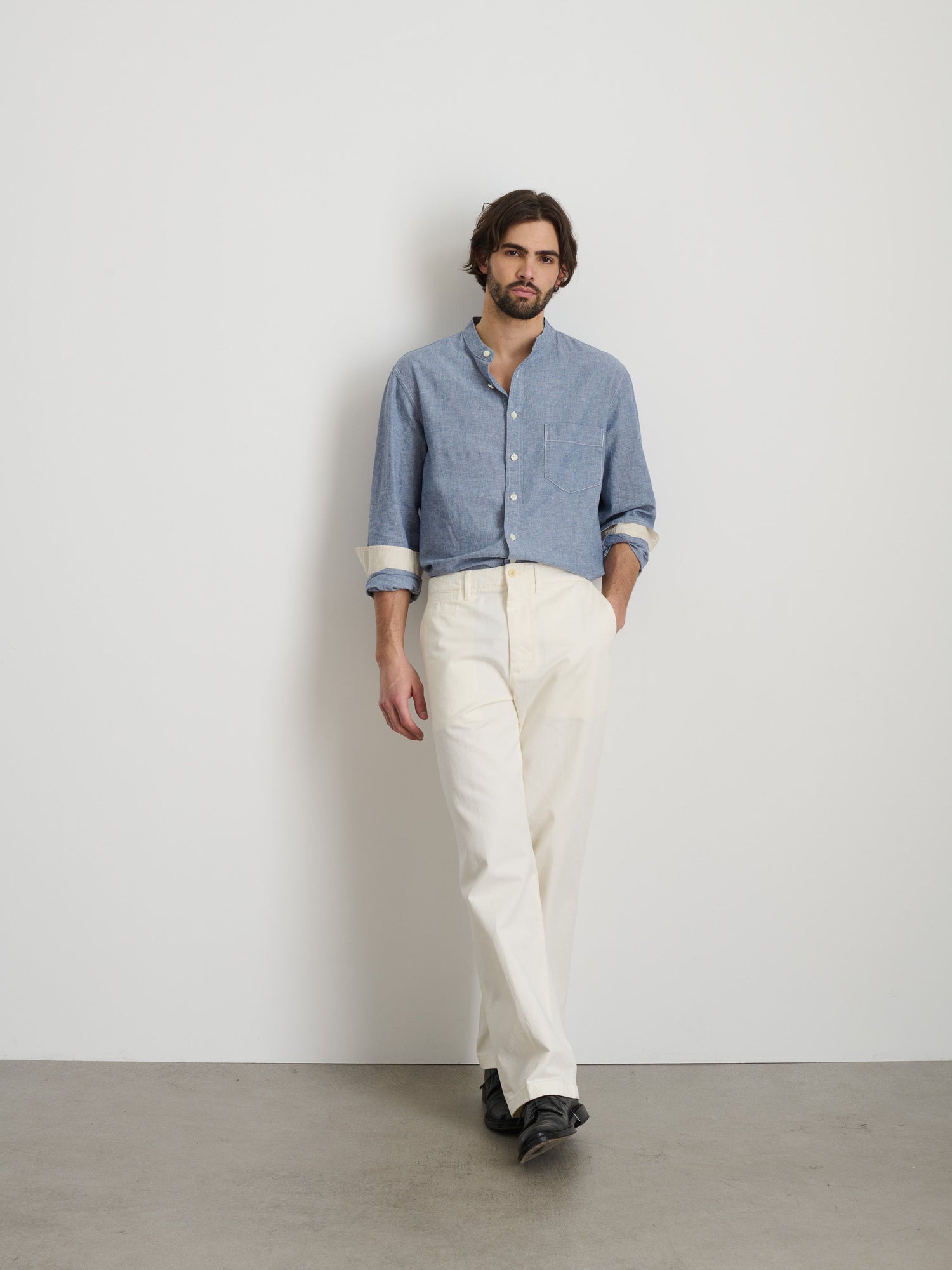 Men | Long Inseam Straight Leg Pant | Vintage Washed Chino Vintage White