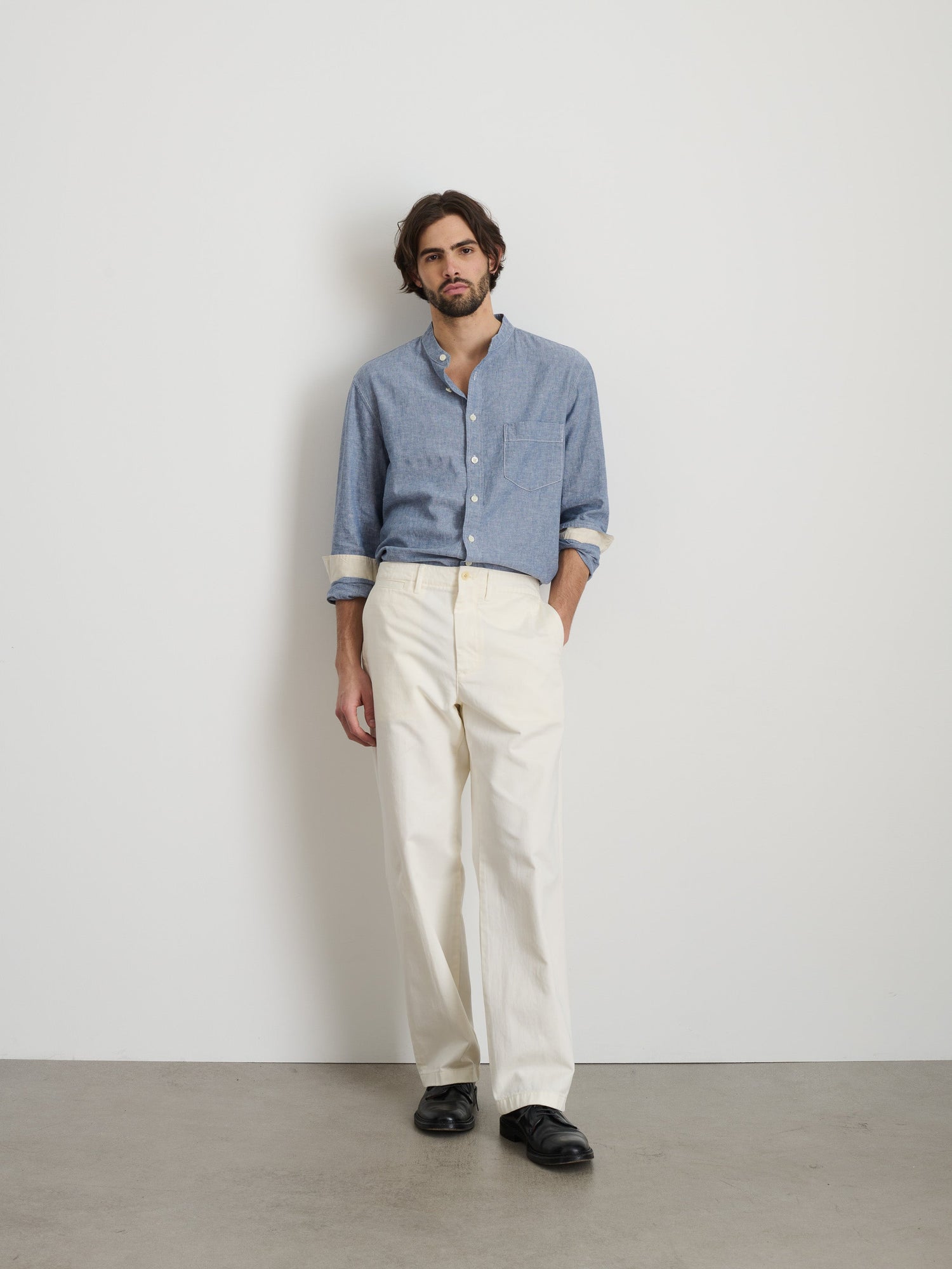 Men | Long Inseam Straight Leg Pant | Vintage Washed Chino Vintage White