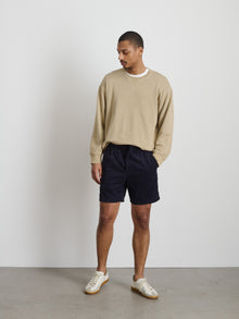 Men | Pull on Short | Fine Wale Corduroy Dark Navy