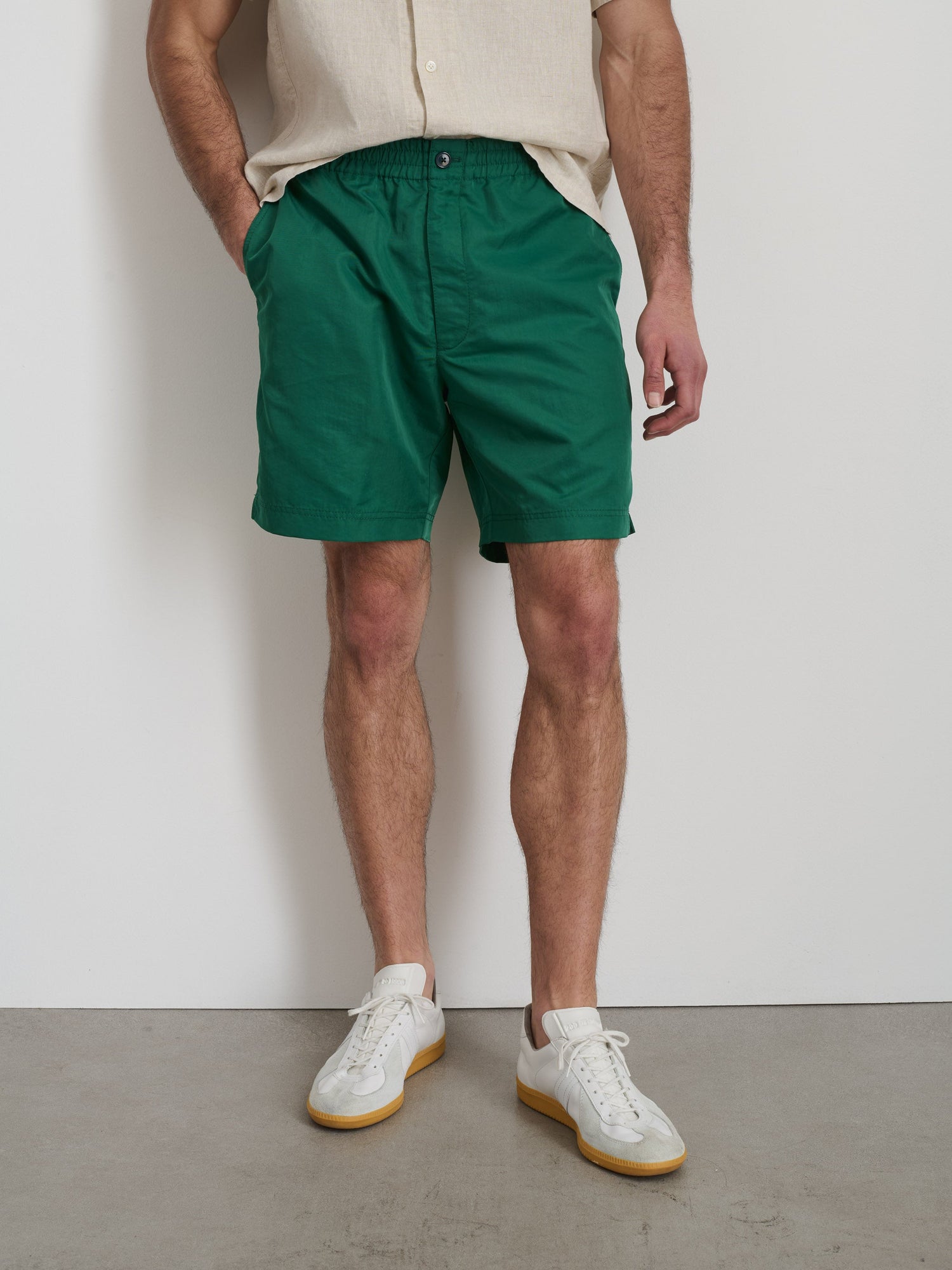 Men | Irving Shorts | Washed Nylon Green