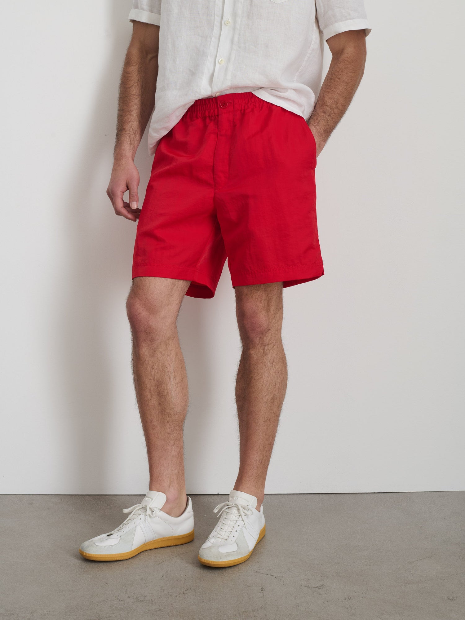 Men | Irving Shorts | Washed Nylon Red