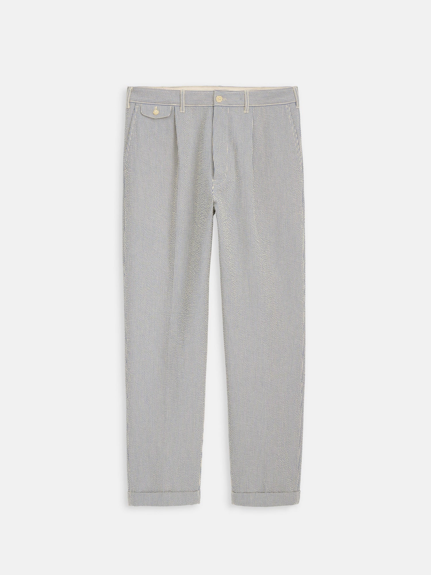Men | Standard Pleated Pant | Seersucker Light Blue