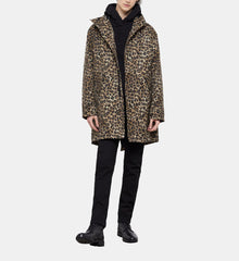 Long Parka With Print Hood | Men | Leopard