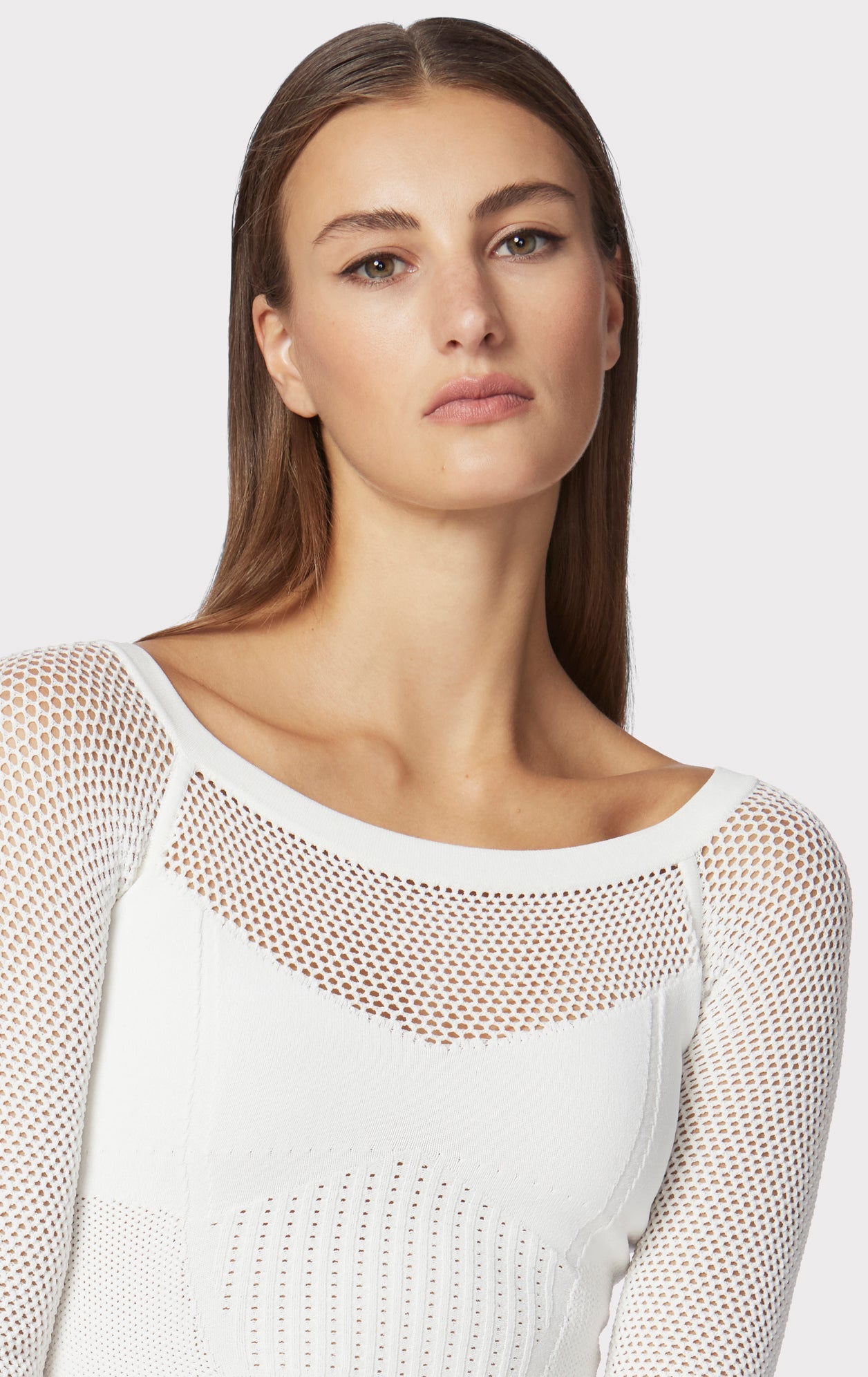 Mixed Rib Pointelle Top | Alabaster