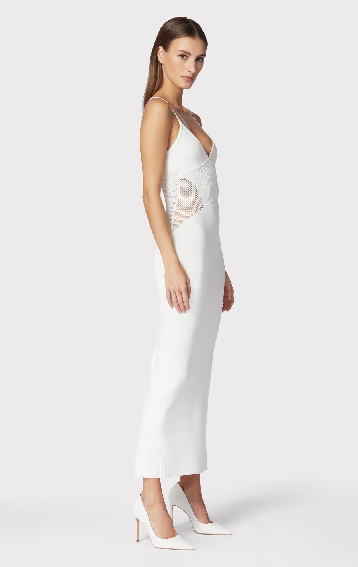 Mixed Pointelle Strappy Gown | Alabaster