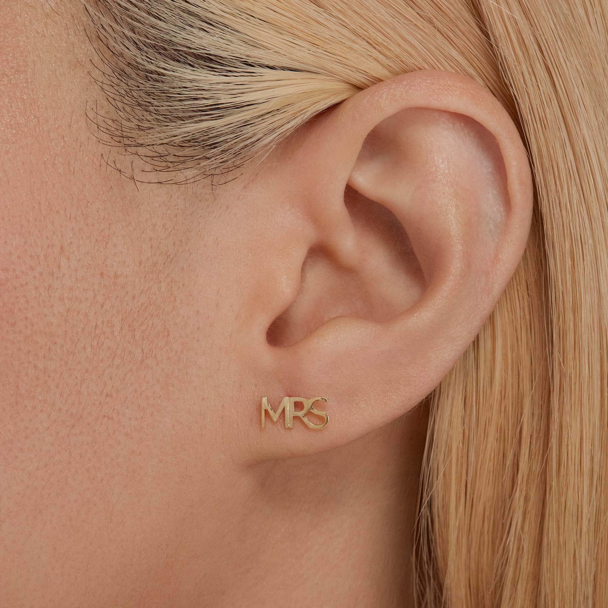 MRS Stud | 10K Solid yellow gold