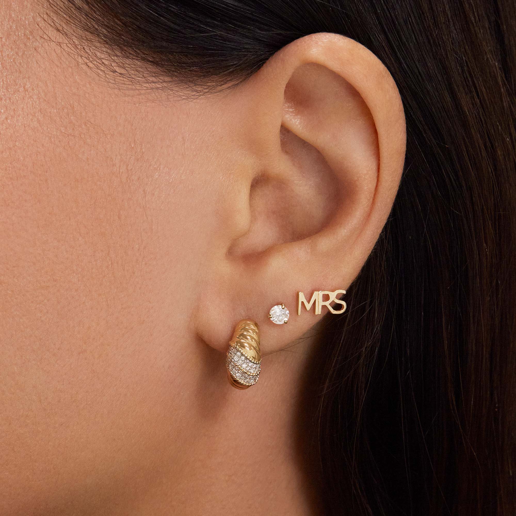 MRS Stud | 10K Solid yellow gold