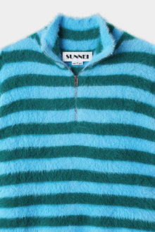 Stregatto High Neck Long Sleeve | Men | Azure x Green Stripes