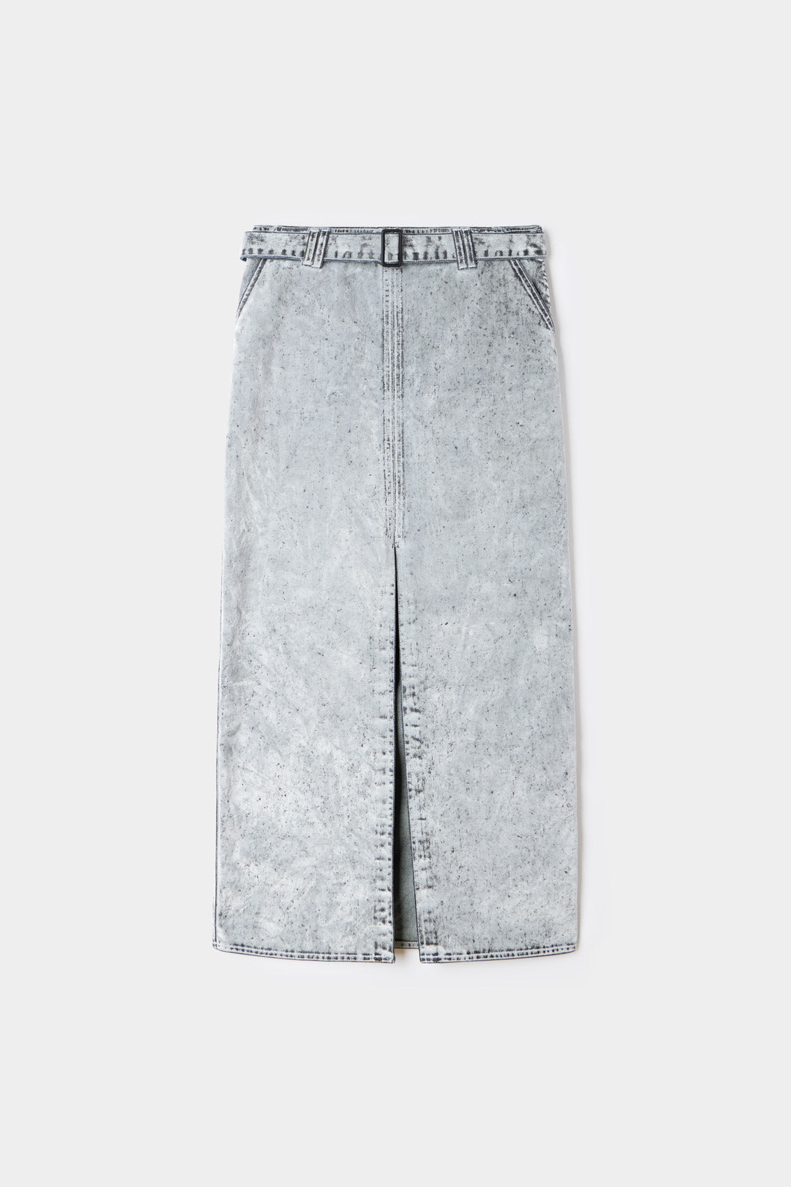 Belted Long Split Skirt | Women | Grey