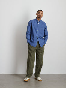 Men | Easy Shirt | Cotton Poplin Grey Blue