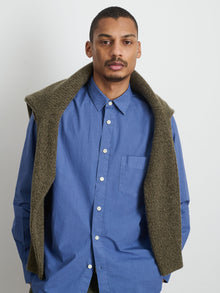 Men | Easy Shirt | Cotton Poplin Grey Blue