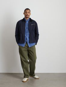 Men | Easy Shirt | Cotton Poplin Grey Blue