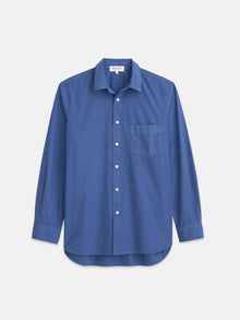 Men | Easy Shirt | Cotton Poplin Grey Blue